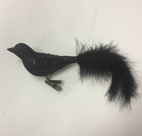 Black Clip on Bird Ornament