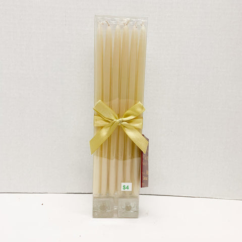 Tall Slim Candles with 2 Holders - Ivory
