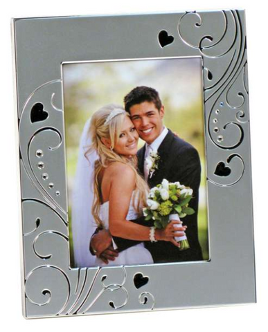 Silver Hearts 5x7 Picture Frame