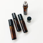 Amber Roller Ball Bottle ~ 10mL (set of 4)