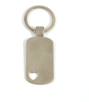 Dogtag Heart Keychain