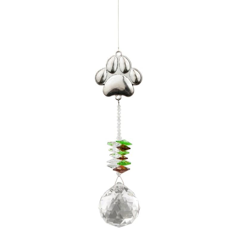 Paw Print Hanging Crystal
