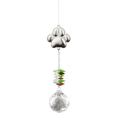 Paw Print Hanging Crystal