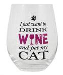 Wine Glass - Pet My Cat