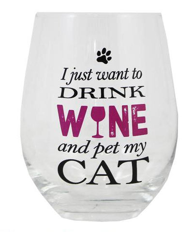 Wine Glass - Pet My Cat