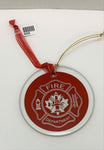 Glass Red Circle Ornament - Engravable