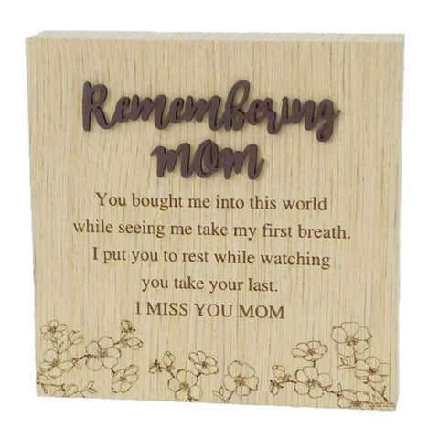 Plaque - Remembering Mom