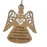 Wooden Angel Wishing You Ornament