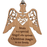 Wooden Angel Mom Is Ornament
