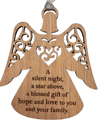 Wooden Angel Silent Night Ornament