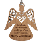 Wooden Angel Celebrate Ornament