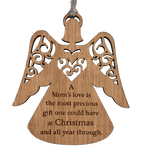 Wooden Angel Mom's Love Ornament