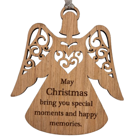 Wooden Angel May Christmas Bring Ornament