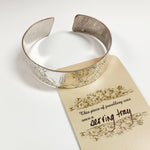 Silver Cuff Bracelet by L Carr Designs