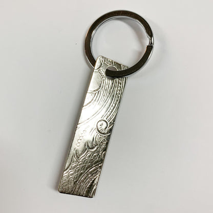 Silver Regtangle Keytag by L Carr