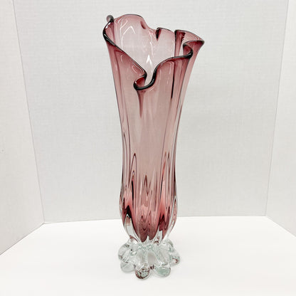 Wavy Top Amethyst Vase