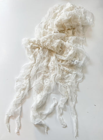 Lace and Pearl Scarf