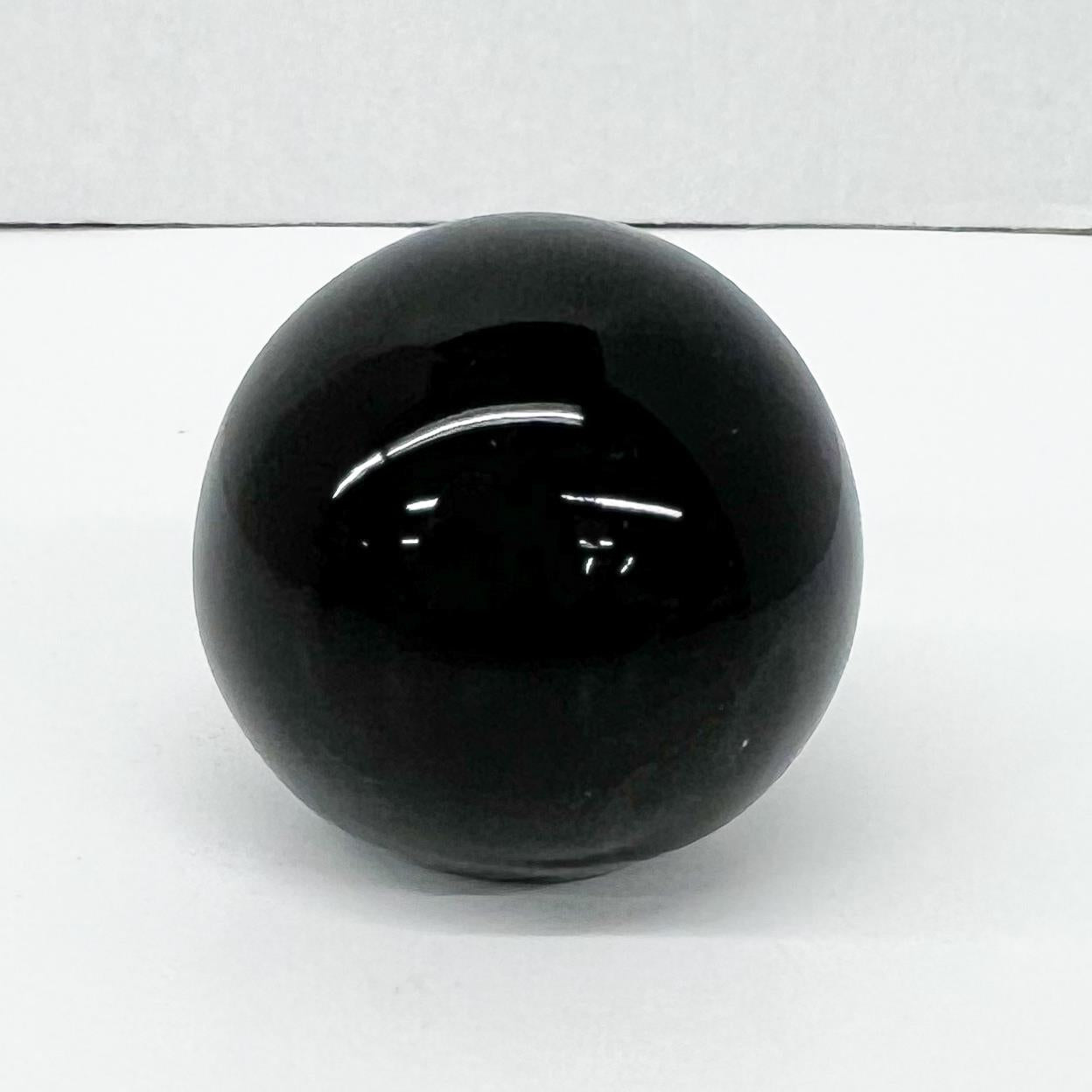 Black Glass 2 inch Paperweight