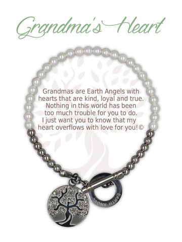 Earth Angel Shell Pearl Bracelet Grandma's Heart