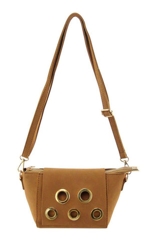 Crossbody Suede Look and Feel with 5 Grommets Bag