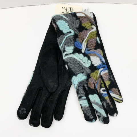 Turqoise/Blue Embroidered Gloves