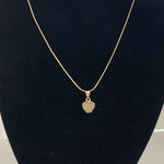 Crystal/Gold Heart Necklace - Yellow