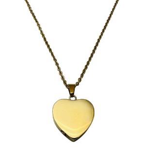 Gold Tone Urn Necklace - Heart