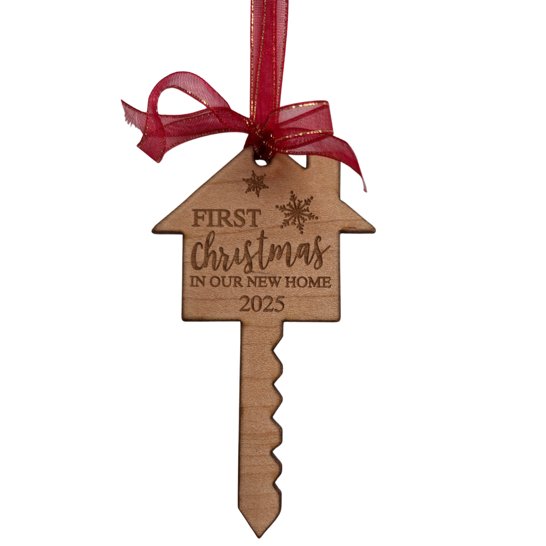New Home Wooden Key Ornament