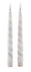 LED White Taper Candles Pair
