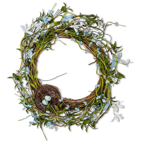 Blue Flower Wreath with Nest