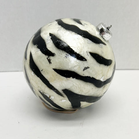 Glass Zebra Pattern Ornament