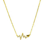 Gold Heartbeat Necklace with Heart