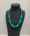 Teal & Gold Bead Necklace