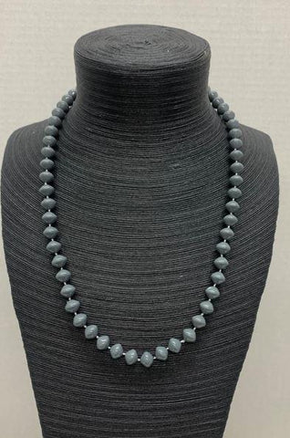 Smoke Grey Bead Necklace