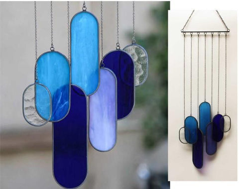 Blue oval shapes suncatcher