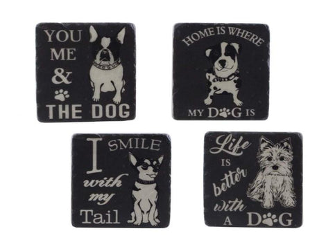 4 Piece dog themed coasters