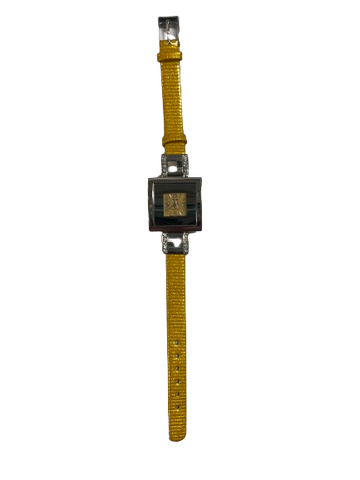 Ladies Watch with Rhinestones-Yellow Band