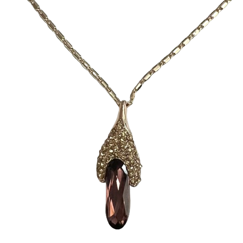 Necklace with Oval Brown Gem