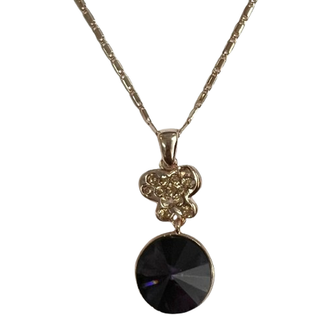 Necklace with Purple Gem and Butterfly