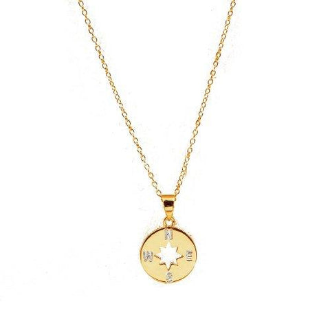 Gold Compass Necklace