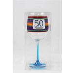 50th Wine Glass with Sentiment