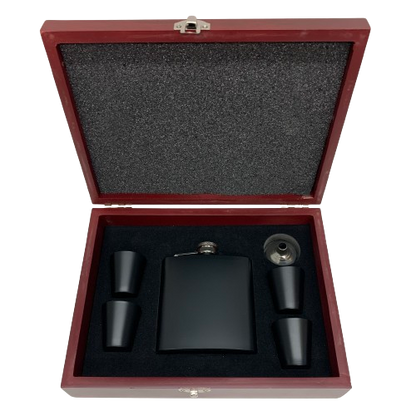 Black Flask and Glasses Box Set