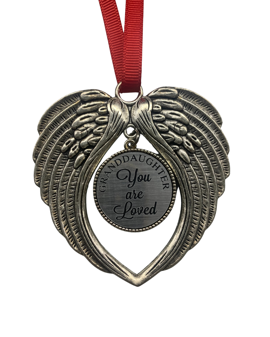 Granddaughter Christmas Ornament with Silver Angel Wings
