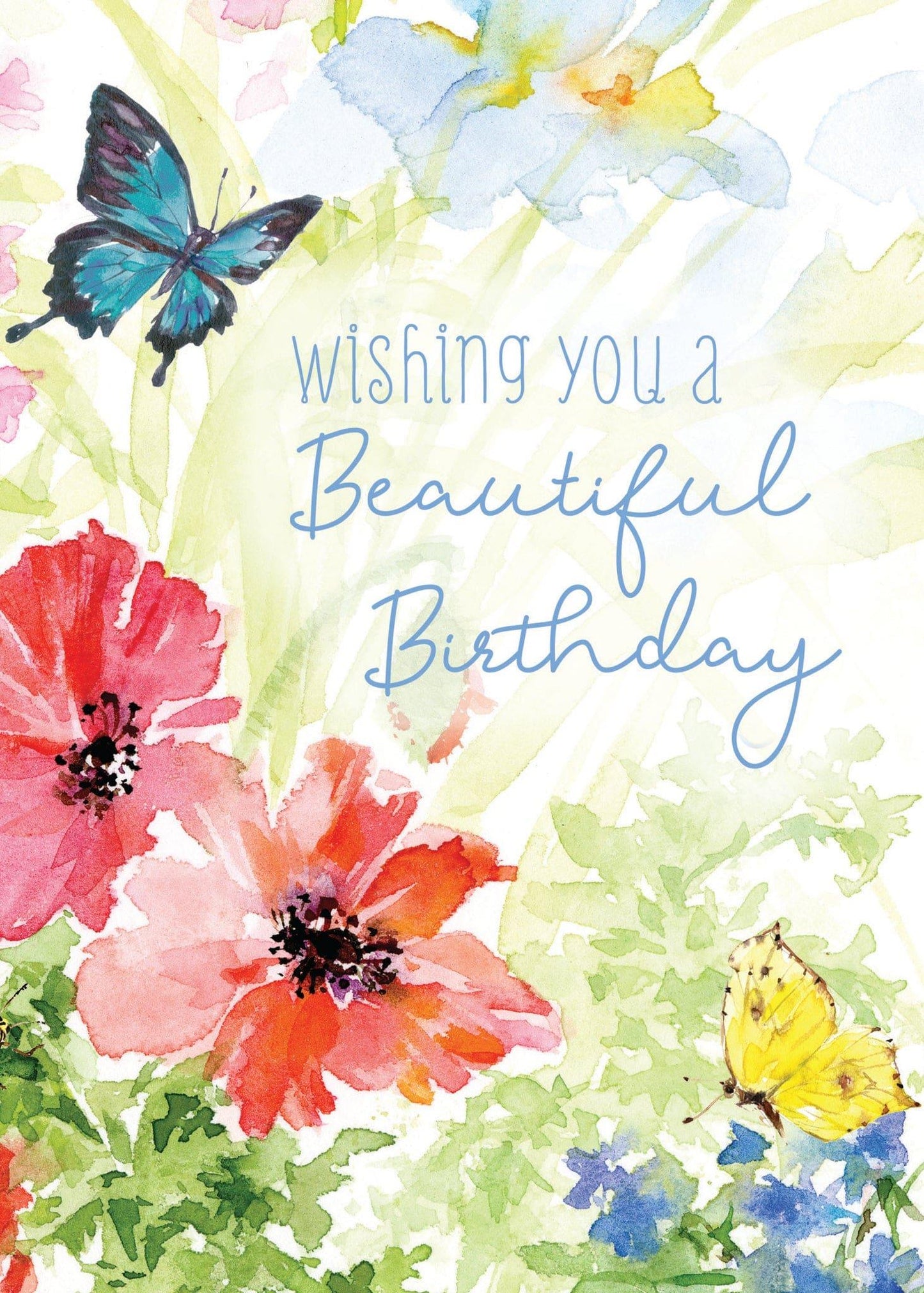 Flowers & Butterflies Birthday Card