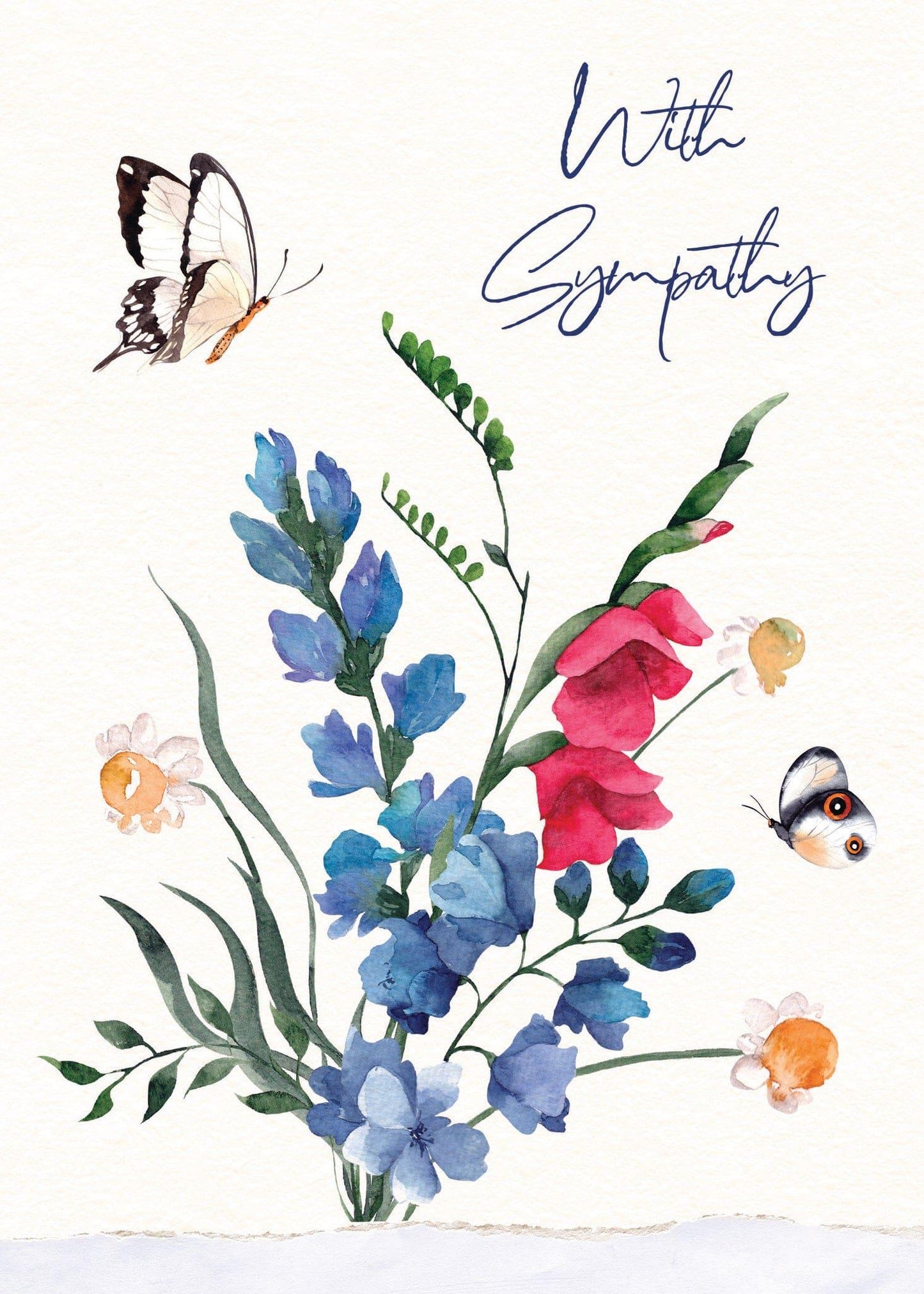 Flowers & Butterflies Sympathy Card
