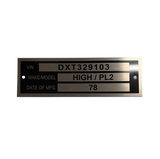 VIN Plates - Custom Made