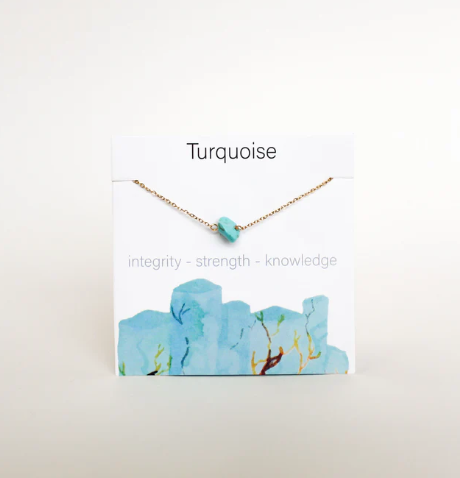 Necklace with Turquoise stone on gold chain