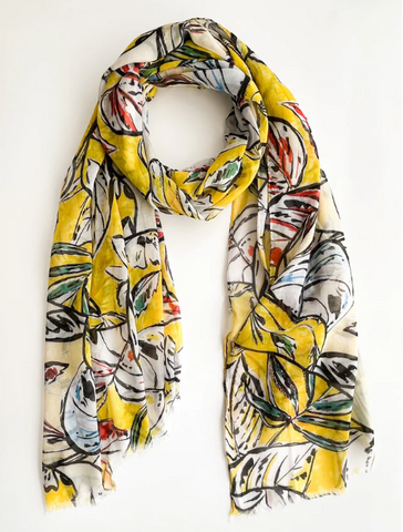 Scarf with Yellow Leaves