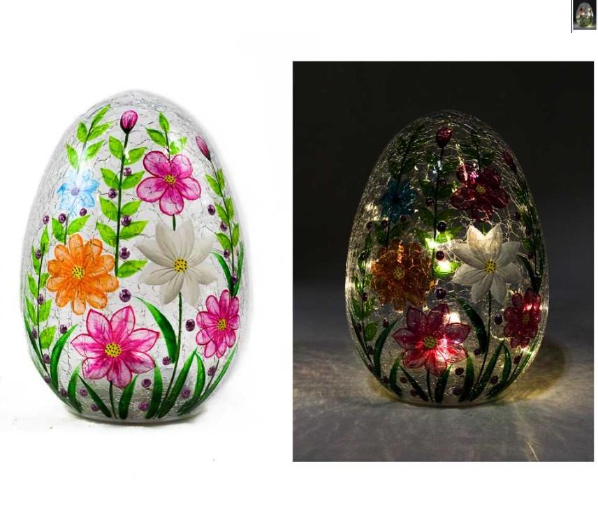 LED Wildflower Harmony Glass Egg – Battery Operated