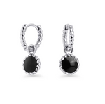 Ines Huggie Silver with Black